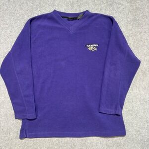 The Edge Baltimore Ravens Fleece Pullover Mens Large Purple V-Neck Long Sleeve